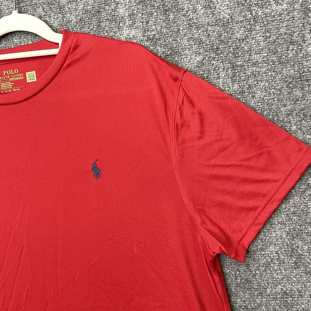 Polo Ralph Lauren Performance Jersey Crewneck T-Shirt Outdoor Preppy Red Mens XL
